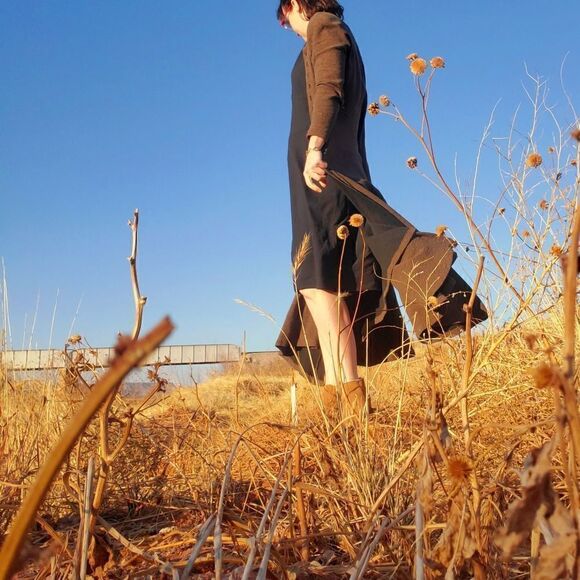 Authentic Vintage Betsey Johnson 80s Buttondown Maxi Dress w Shoulder Pads - Picture 5 of 6